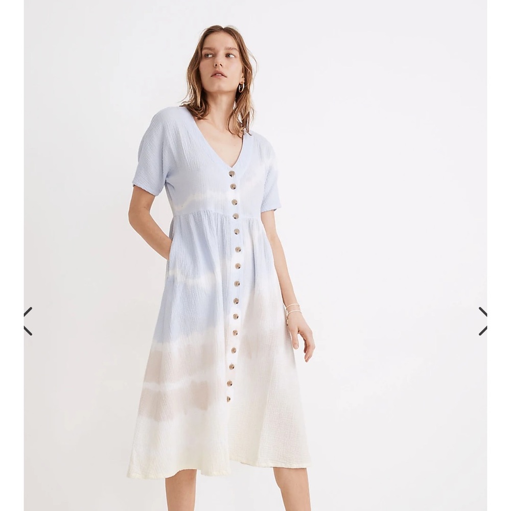 Madewell Tie-Dye Button-Front Dress